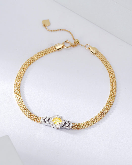 Oval Cut Yellow Diamond Bracelet in 18K Yellow Gold
