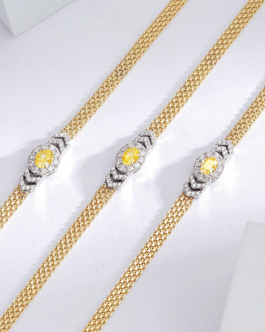 Oval Cut Yellow Diamond Bracelet in 18K Yellow Gold