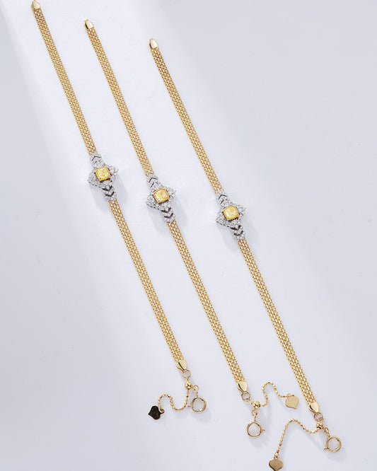 Cushion Cut Yellow Diamond Bracelet in 18K Yellow Gold