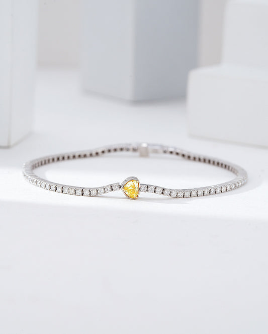 Four Prong Tennis Bracelet in 18K White Gold