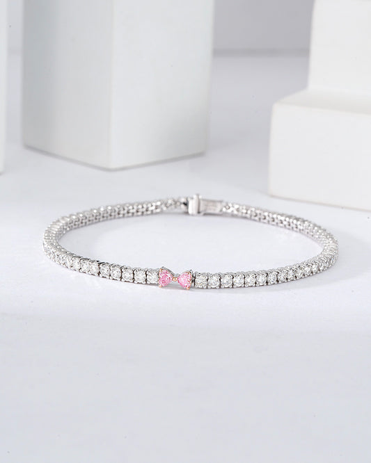 Four Prong Tennis Bracelet in 18K White Gold