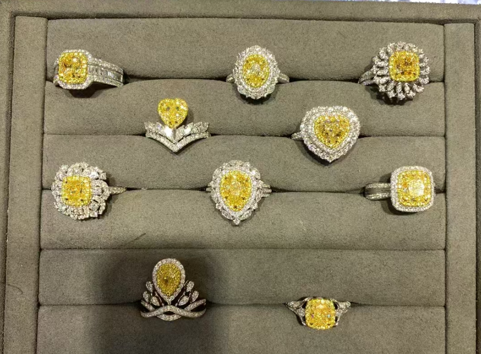 Yellow diamond rings at different prices
